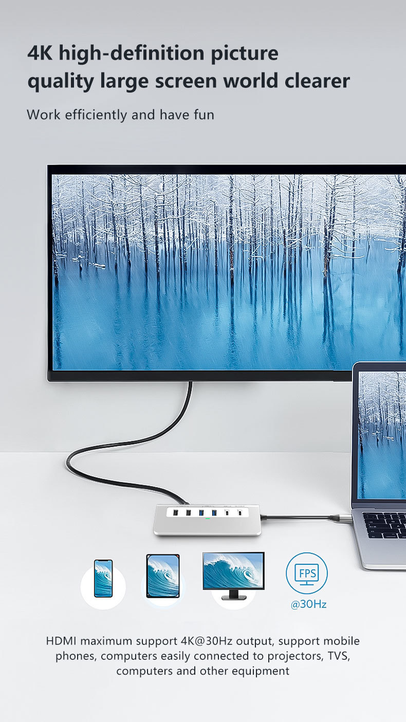 Additional Features 9 in 1 USB-C Docking Station with User Manual and Compact Design Included