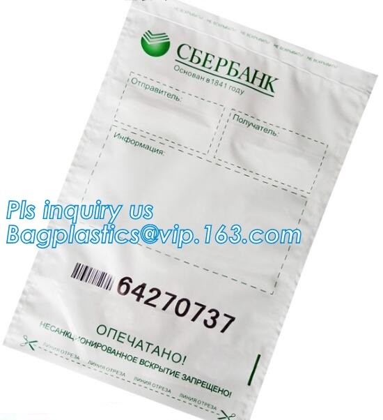 Security plastic bag with adhesive tape for cash, plastic money bag, Security Money Cash Bag For Airport/Bank and police