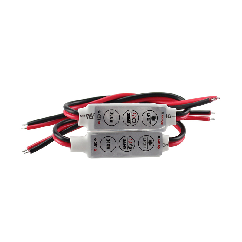 3 Key LED Mini Controller 5V 12V 24V For 5050 3528 Single Color LED Strip Light