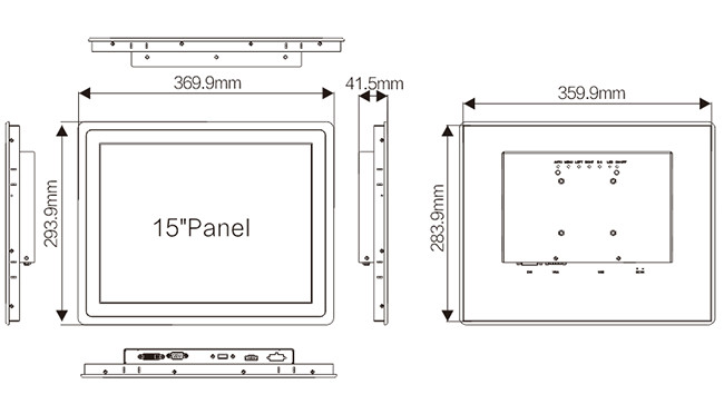 16.7M FCC Industrial Touch Monitors ,15" Industrial Touch Screen Monitor