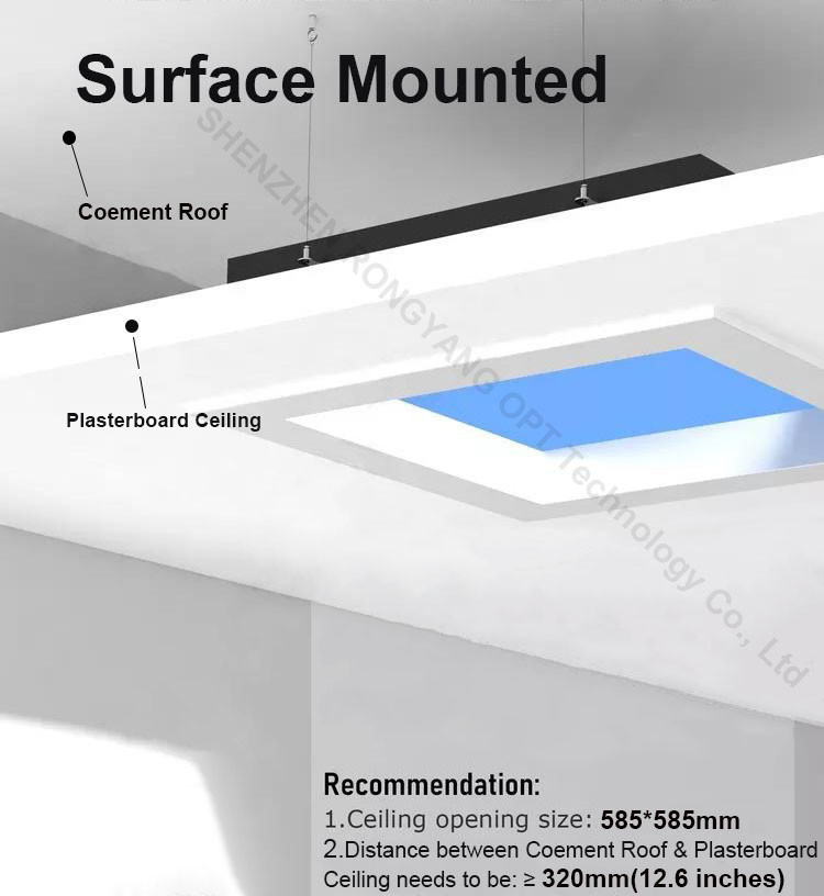 4000lm 6500k Fake Skylight Light , 60x60 110VAC Artificial Sunlight Skylight