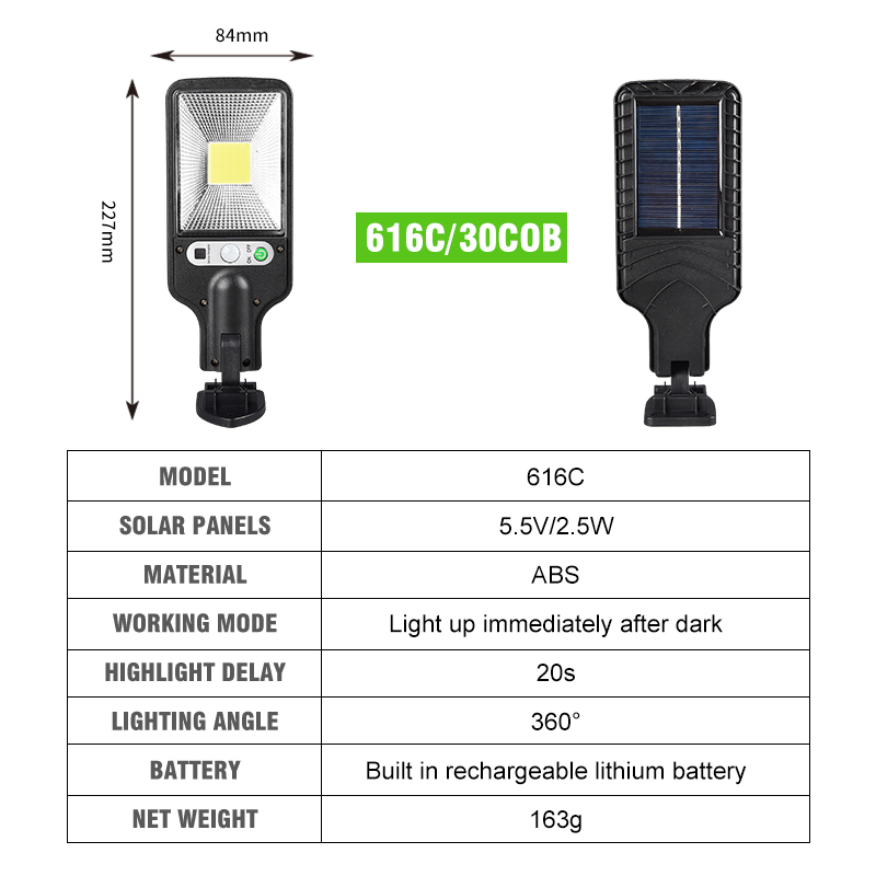 Waterproof PIR Motion Sensor 5.5V 2.5W Pole Solar Street Lights