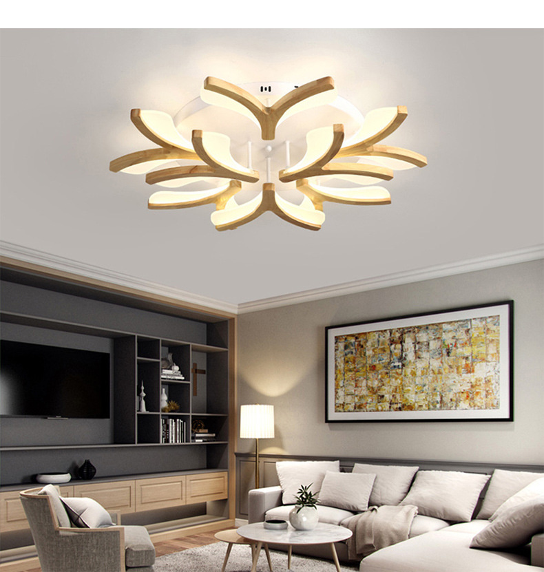 Nordic Log LED Ceiling Lamp Creative Personality Bedroom Book Room Simple Modern Solid Wood ceiling lights(WH-WA-45)