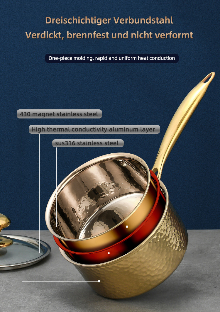 Multifunction Kitchen Sauce Pans Stainless Steel With Steamer