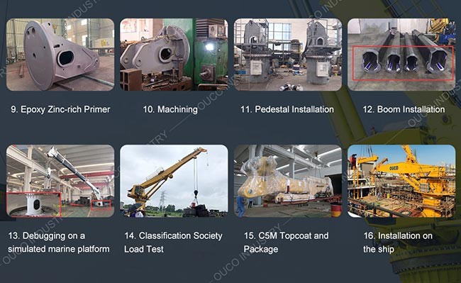 Q345b Steel 0.6T5M Hydraulic Telescopic Boom Crane Ship Marine Deck Crane