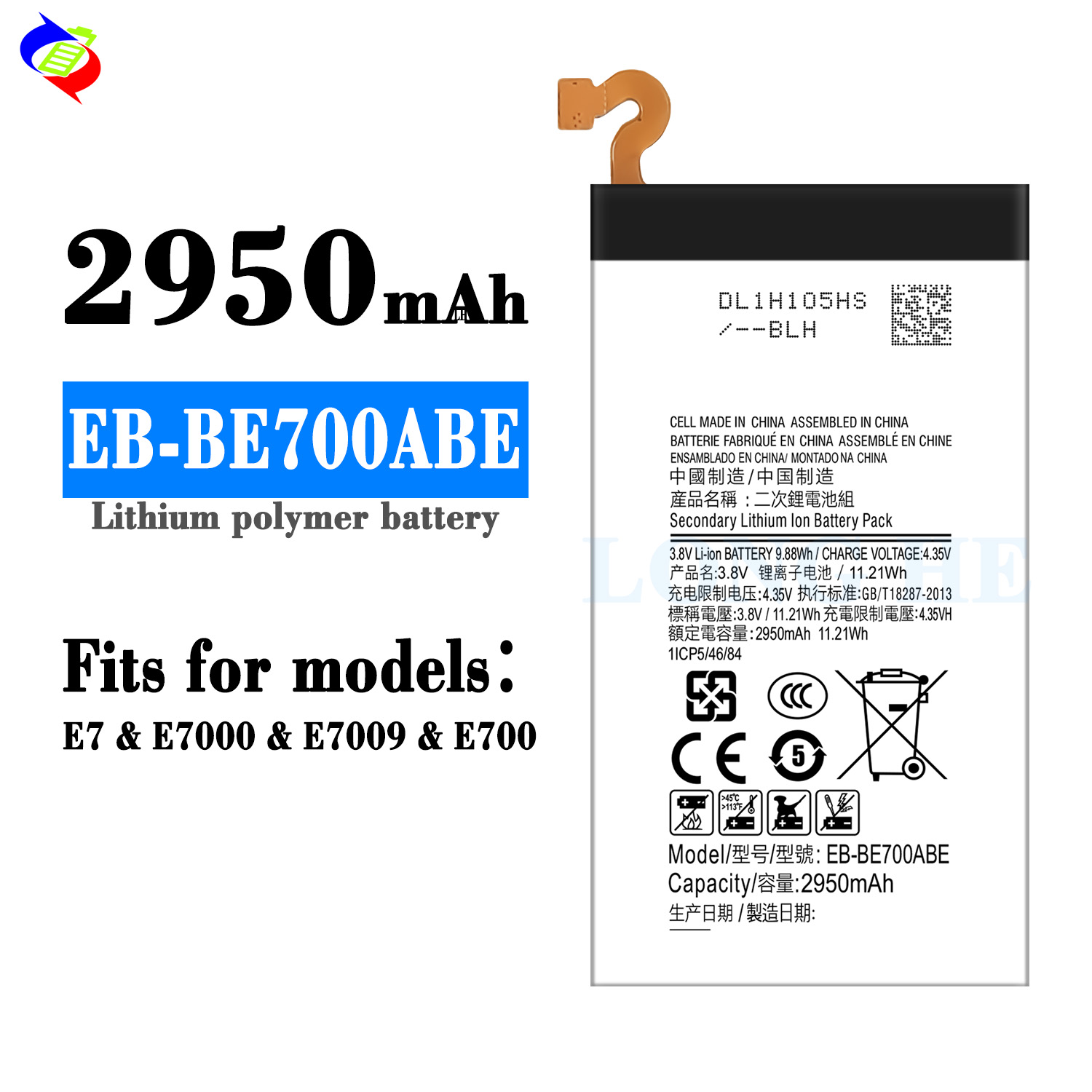 Original EB-BE700ABE Battery 2950mAh for Samsung Galaxy E7 E7000 E700F Mobile Phone