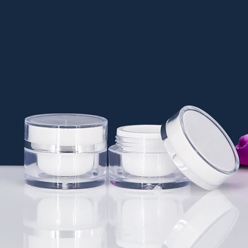 15g Luxury White Face Cream Containers Round Double Cosmetic Acrylic Jar