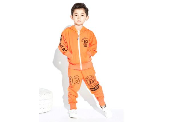 Casual Kids Boys Clothes Boys Sports Wear Sets Fully Zipper With Long Length