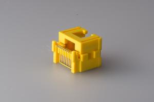 China SMT RJ45 Modular Jack Connector Female Jack With Sinking Plate Yellow on sale