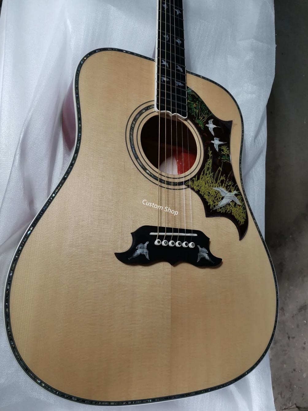 Custom Handcrafted OO Body Cutaway Acoustic Guitar with 12 Strings Double PRO Pickup