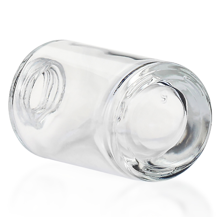 Squat Shape OEM Clear Glass Pump Bottles 30ml Frosted Smooth Surface