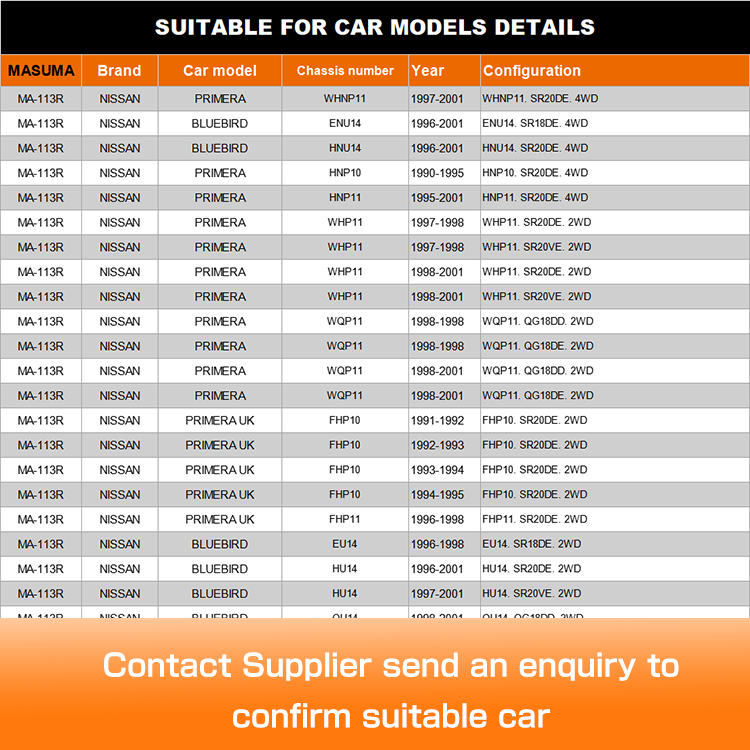MA-113R MASUMA Custom Car 4x4 Steering Control Arm for NISSAN BLUEBIRD ENU14 54524-2F010