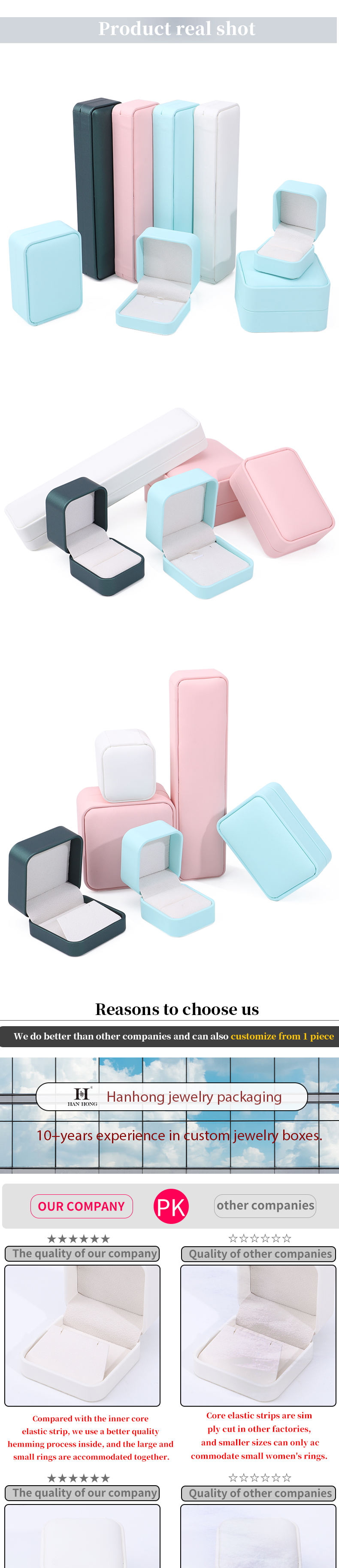 Multi-Color Convex-Roof PU Leather Jewelry Storage Box Package for Ring Pendant