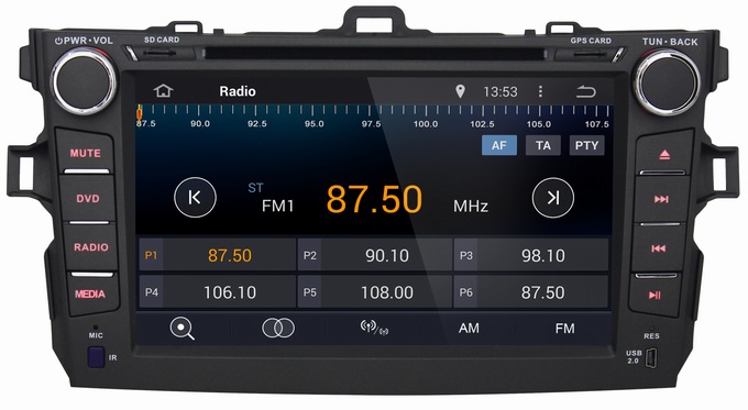 Ouchuangbo Car DVD Stereo System for Toyota Corolla 2008-2011 Android 4.4 3G Wifi BT Audio