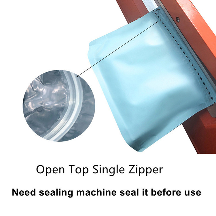 Colorful Mylar Foil Stand Up Pouch Single Zipper Package Recyclable Self Sealing