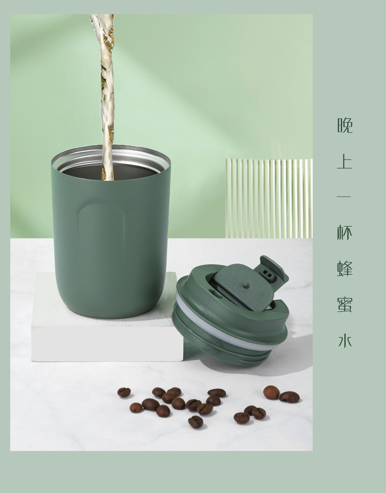Stainless Steel Coffee Cup Travel Mug Double Wall Vacuum Cup Reusable Tumbler Cup For Car Thermos With Lid For Keep Hot/Ice Coffee