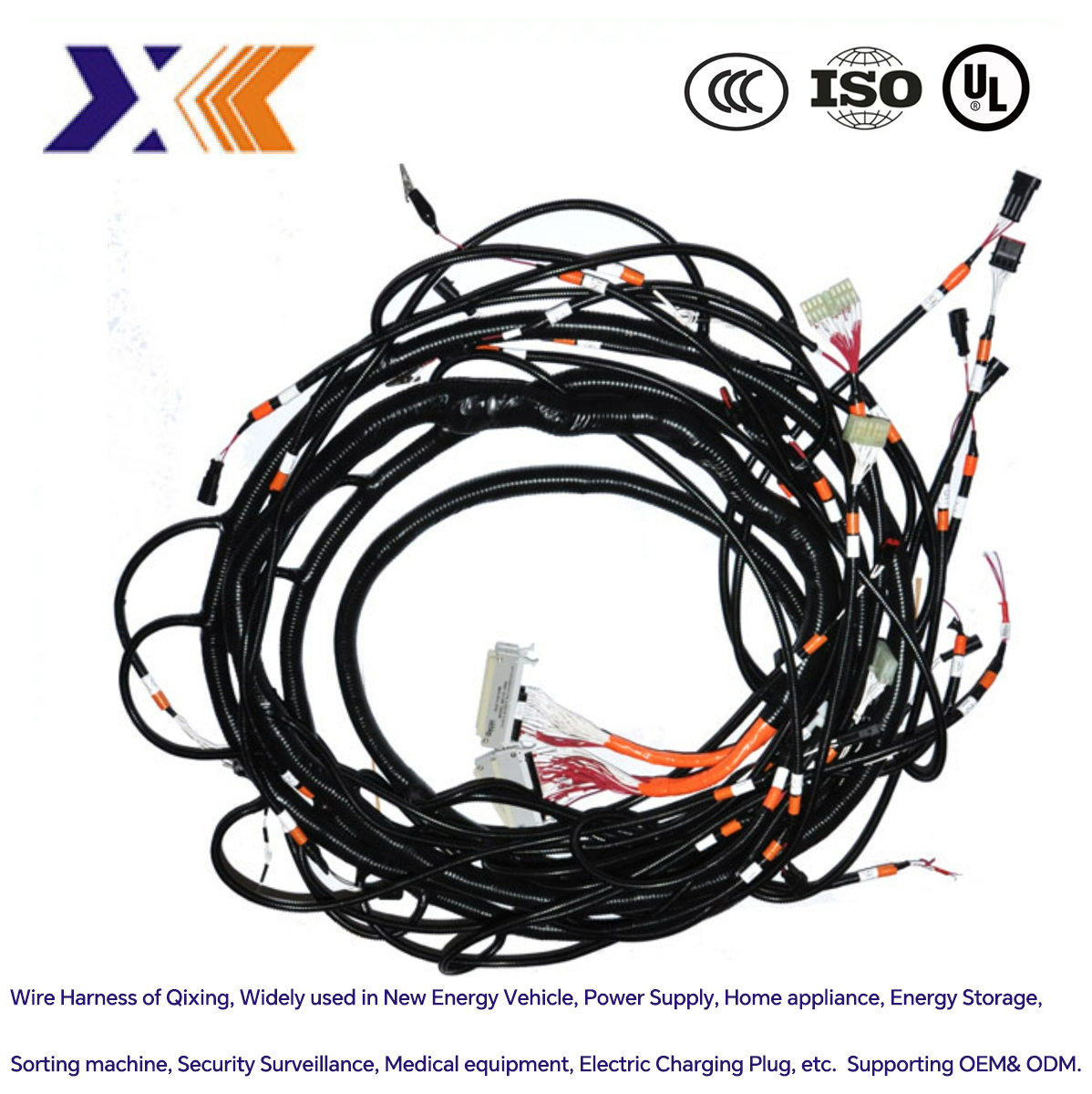 Customized Gender Wiring Harness for Electric Vehicle Charging Plug Multiply Connectors