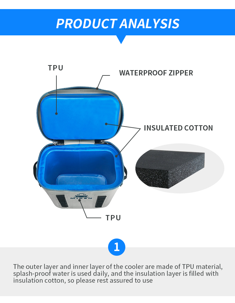 Customized TPU Soft Cooler Backpack Waterproof Insulated For Outdoor