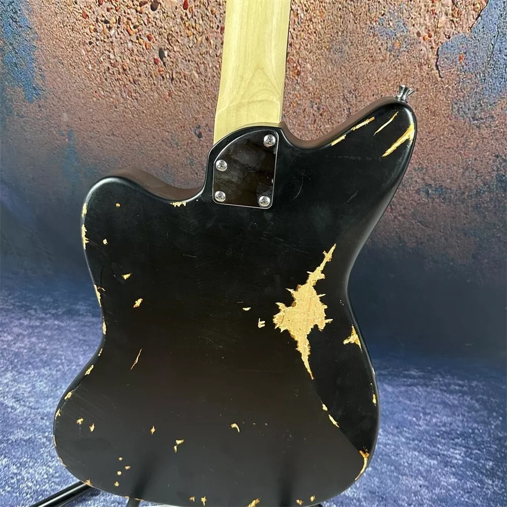 2024 Deluxe Handed Fano Style Relic Electric Guitar Custom Guitar Factory Aged Black Guitar P90 Pickups