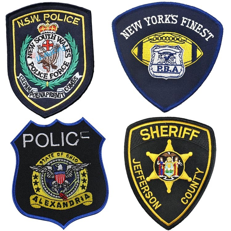 Merrow Border Custom Logo Police Embroidered Patch For Clothing