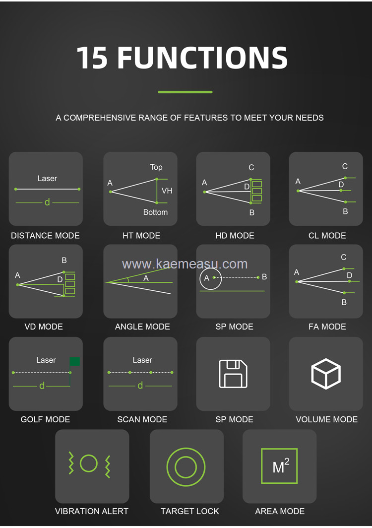 kaemeasu Multifunctional Laser Rangefinder Data Broadcast Golf Range Finder Telescope J800