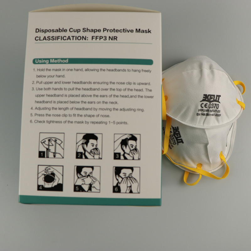 FFP3 Cup Type CE Personal Protective Mask Lint Free