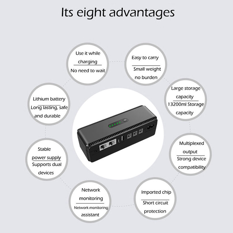 Backup Battery 8800mah 10400mah Mini Ups Backup Power For Modem And Router Output 5VDC/9VDC/12VDC