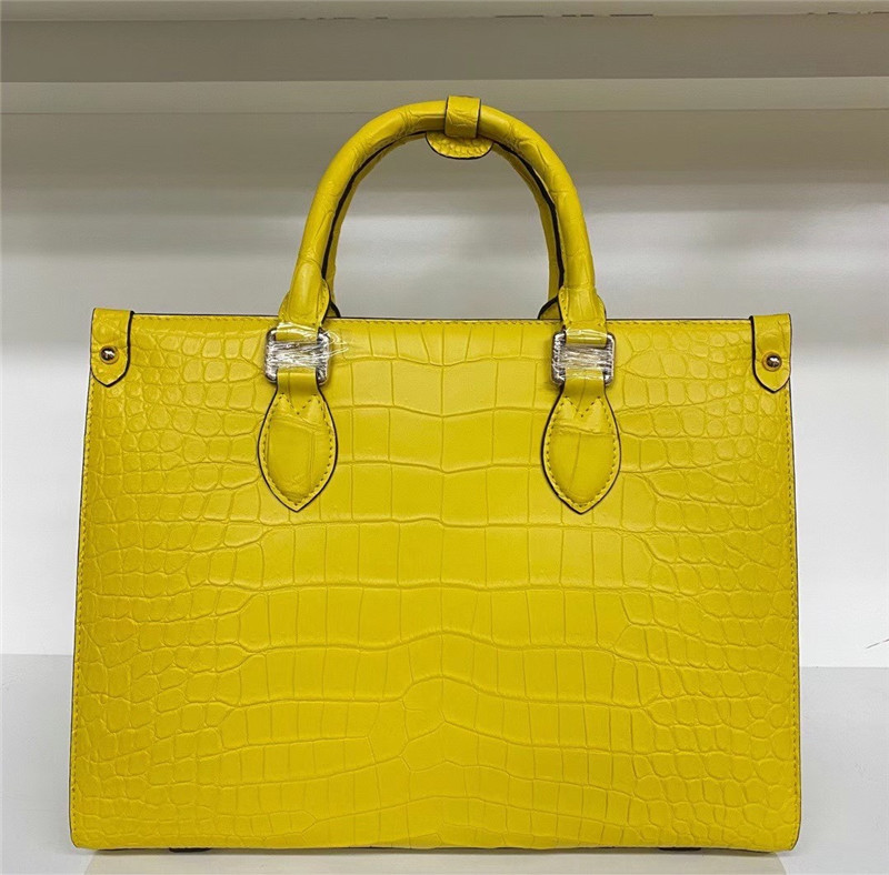 Authentic Crocodile Leather Women Business Travel Handbag Female Laptop Bag Genuine Alligator Skin OL Lady Working Purse