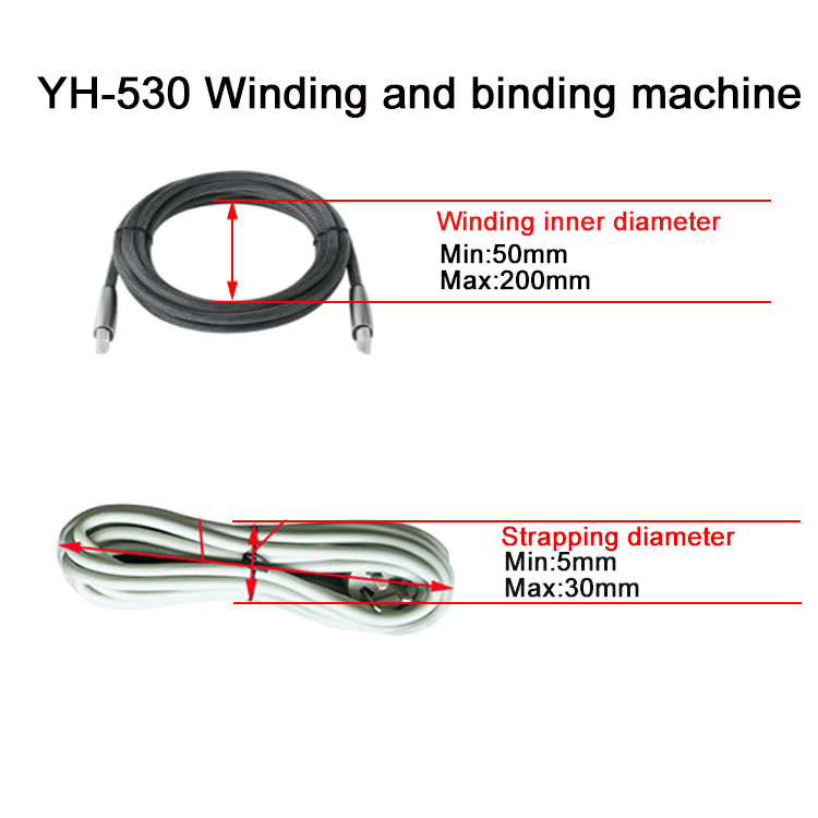 Long Headphone Cable Full Automatic Winding Binding Machine with 50-200mm Diameter