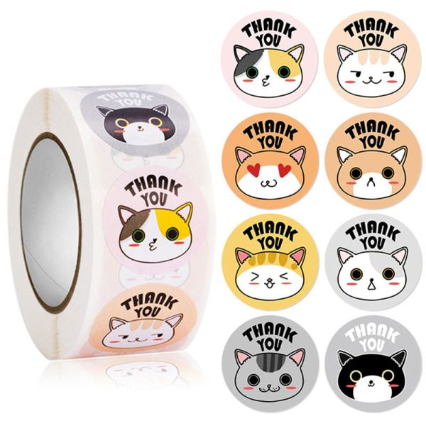 Cute Cartoon Animals Adhesive Thank You Sticker Labels For Teachers Appreciation