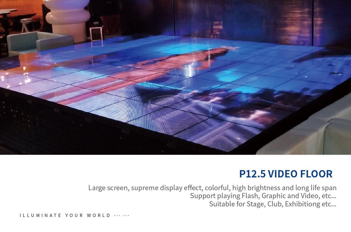 AC180-240V Disco Dance Floor , Pixel Pith P12MM Light Up Dance Floor Tiles