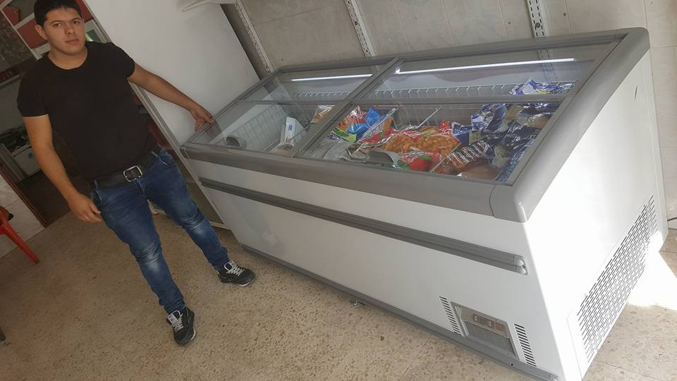 Combined Meat Island Display Freezer With Tempered Glass For Supermarket