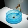 Buy cheap Clear Sky Blue Glass Vessel Basins Bathroom Sink Round Sky Blue Crystal from wholesalers
