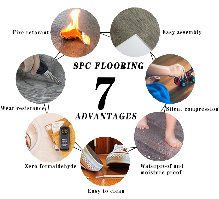 Office Household Hotel Shopping Mall School Hospital Wood Style PVC Vinyl Spc Flooring