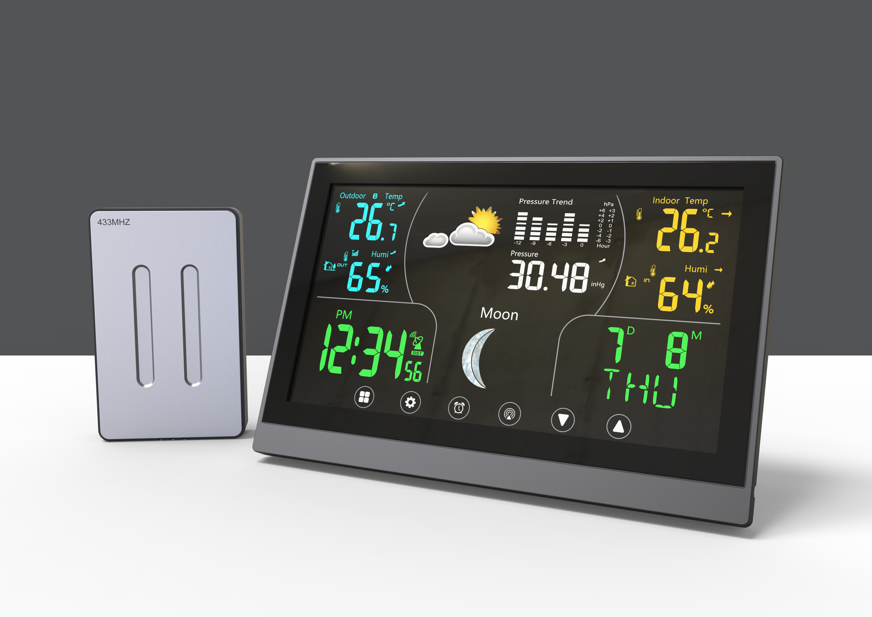 3 Channels Automatic Rain Gauge Station Compact Air Pressure Barometer Weather Station