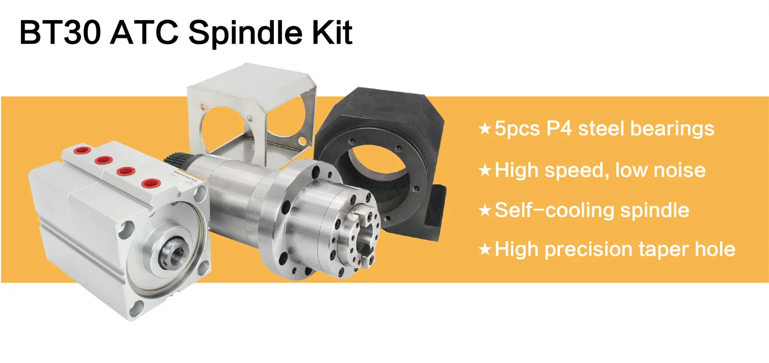 CNC BT30 Spindle Motor Automatic Tool Change 6000rpm No Power Kit