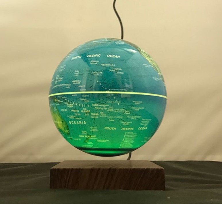 wooden base magnetic floating levitation 6inch or 7inch globe with colorful light change