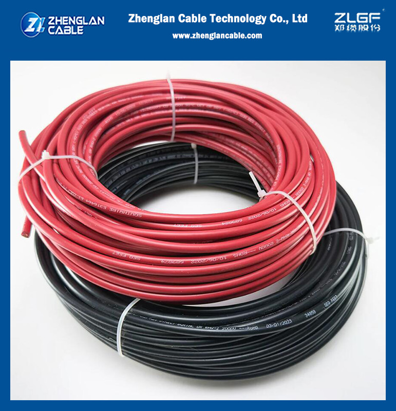 4mm 6mm Photovoltaic Solar Cable Wire Tinned Copper Conductor TUV Approval PV-1 Solar Cable Red
