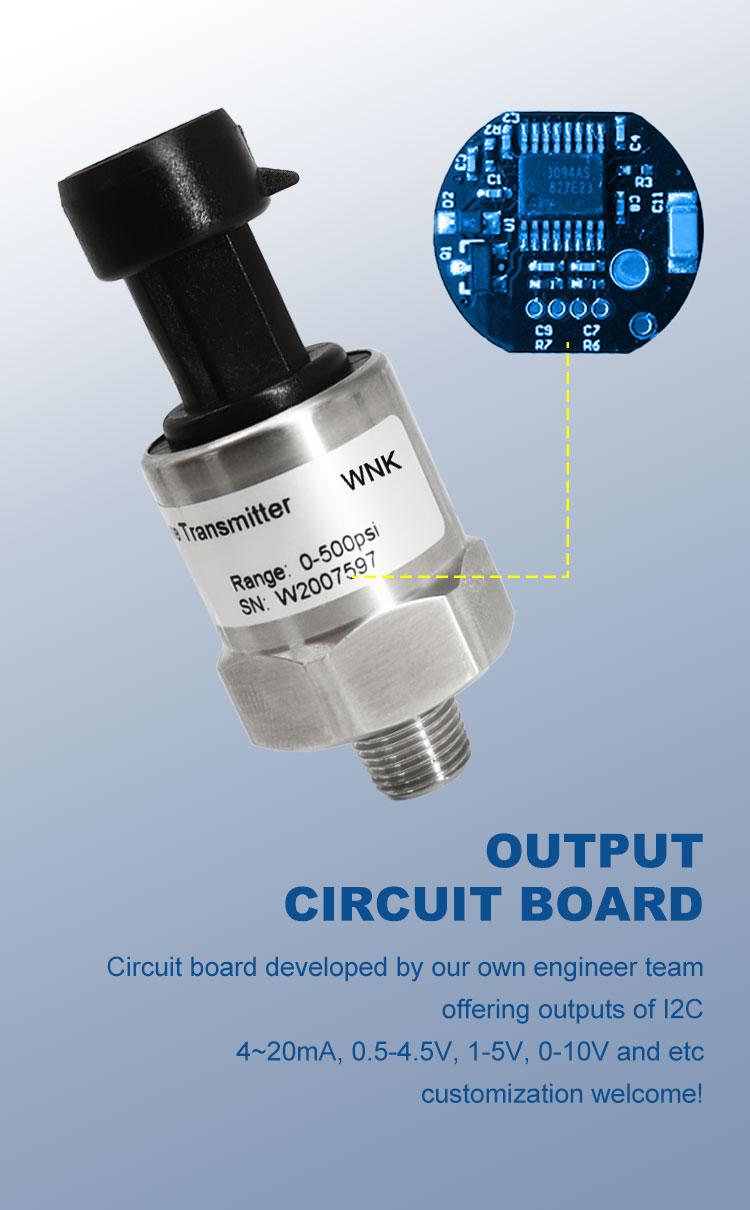 BAS Control Vacuum Pressure Sensor 4-20ma For Water Liquid
