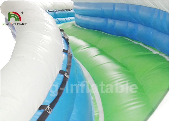 White Shark Theme Inflatable Water Parks With Round 25m Diamter Swimming Pool