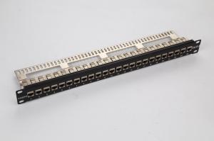 China 19 21'' 110 IDC FTP Rack Mount Patch Panel 24 Port Cat6A With Cable Management on sale