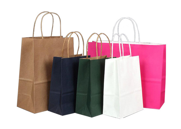 Natural Sustainable Bakery Packaging Bags / Food Grade Brown Paper Bags