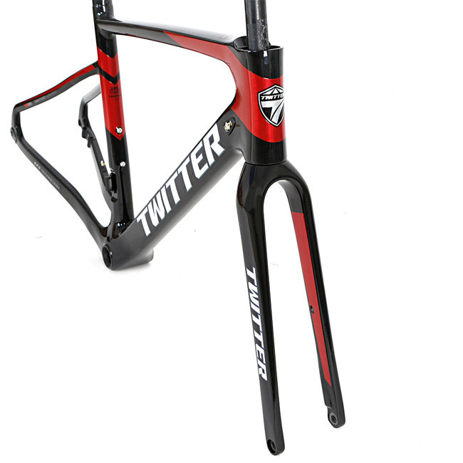 Lightweight Carbon Fiber Gravel Bike Frame 48cm Height 700C Tire