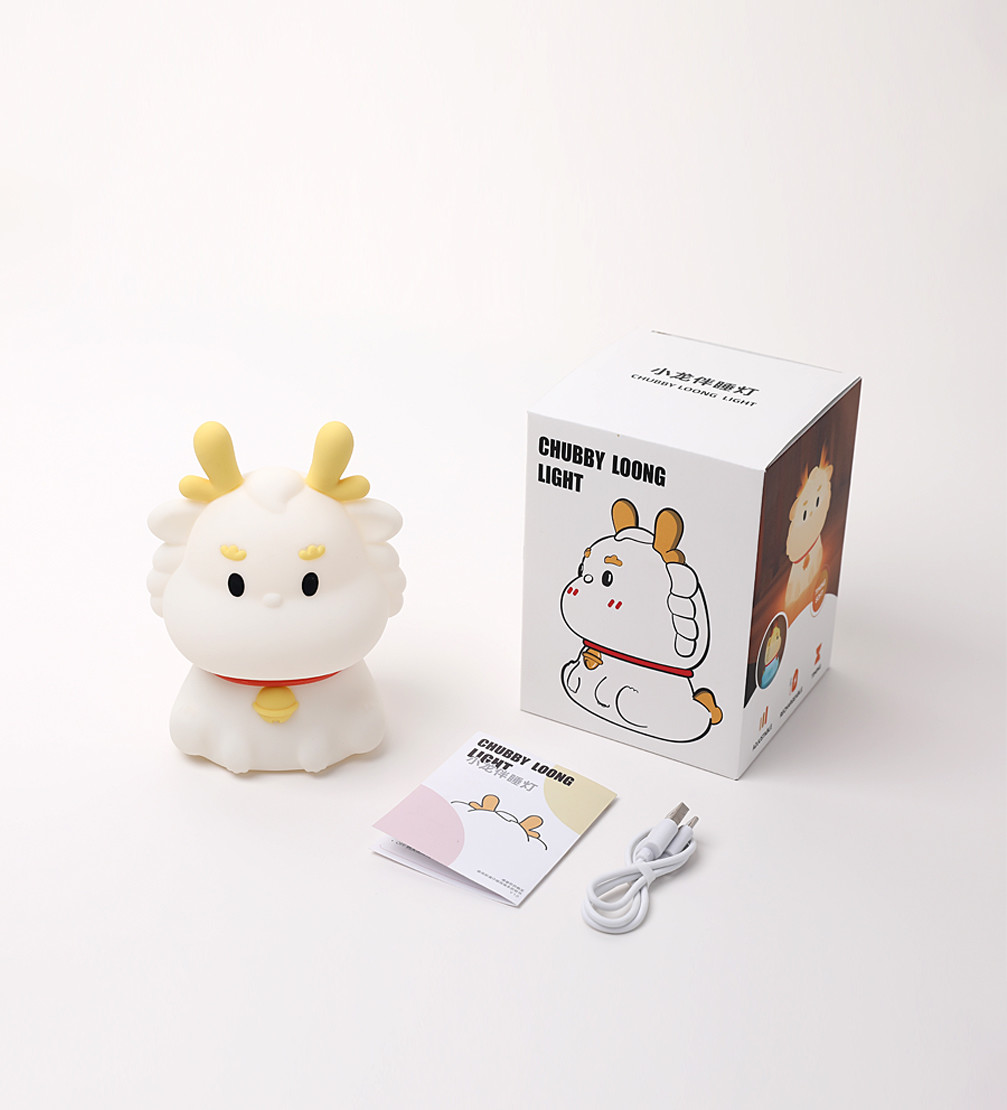 Smart Voice Light Dragon Charge With Sleeping Silicone Pat Creative Night Light Gift Colorful Atmosphere Light