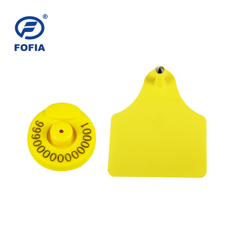 Customizable Color And Frequency RFID Ear Tag For Cow With 2g Weight And 22.5mm Height