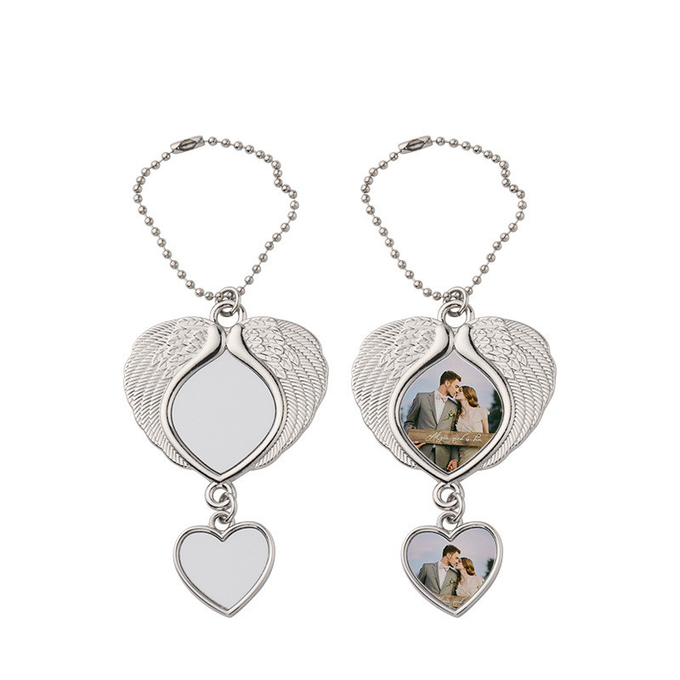 Double Sided Printing Metal Sublimation Car Pendant Car Accessories Love Memorial Pendant