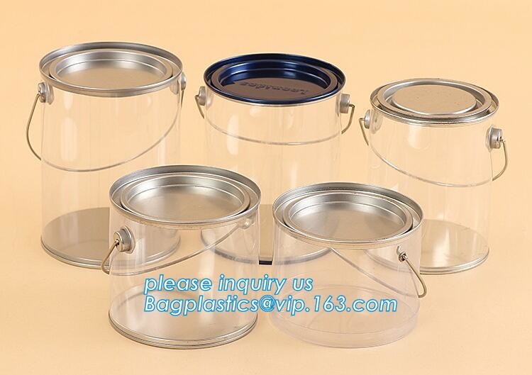 100ml pet clear plastic can,fruit candy tin container jars with aluminum lid,1 gallon clear paint can size bagease pack