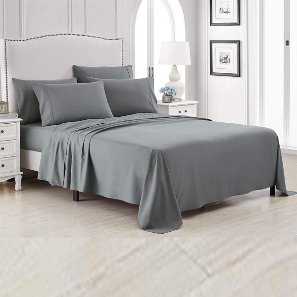 Super Soft Brushed Microfiber 1800 Thread Count Luxury Egyptian Trim Bed Sheet Set 6pcs