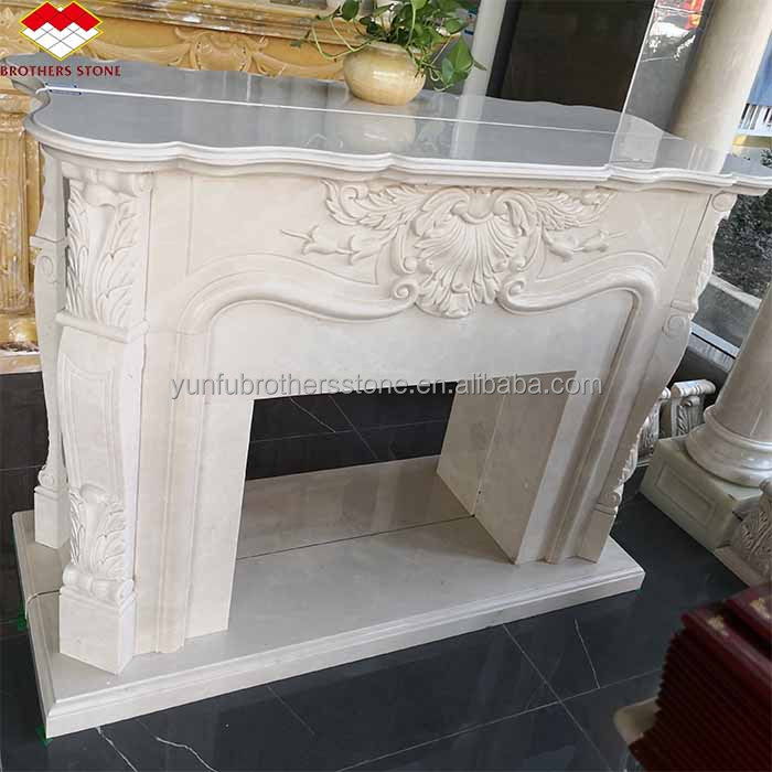 Customized European Style Fireplace Natural Marble for Modern Indoor Living Room