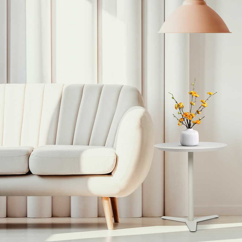26.59 inch Height Tomile Coffee Bedside Table White Round Bistro Table